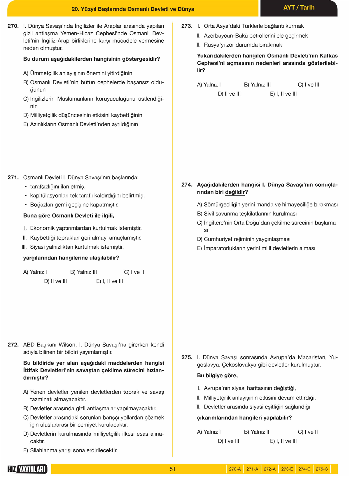 AYT SON 500 SORU TARİH