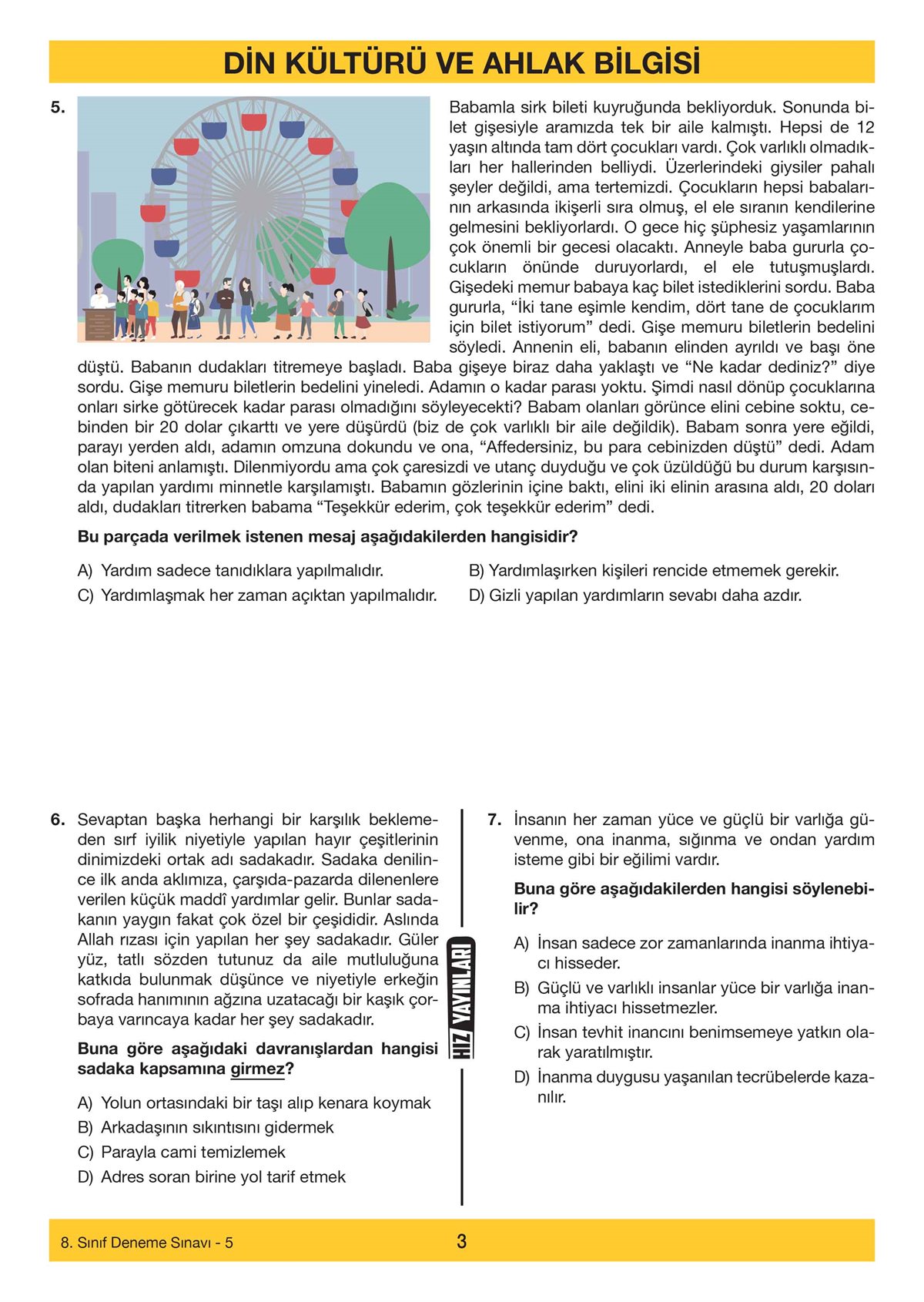 LGS 6 DENEME İNKILAP T. DİN K. İNG. İLK DÖNEM KONU