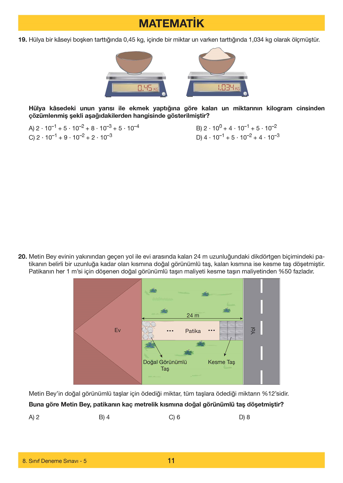 LGS 6 DENEME MATEMATİK İLK DÖNEM KONULARI