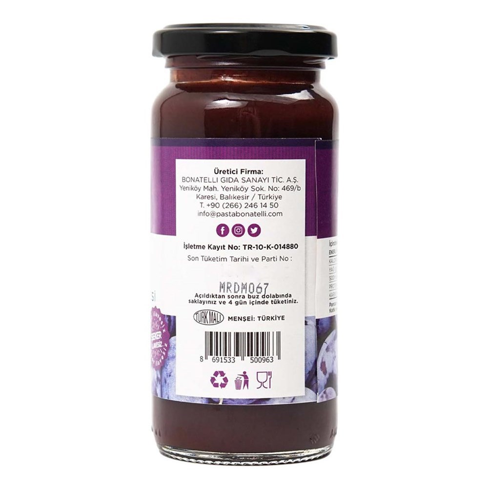  %100 Mürdüm Eriği Püresi 240 Gr