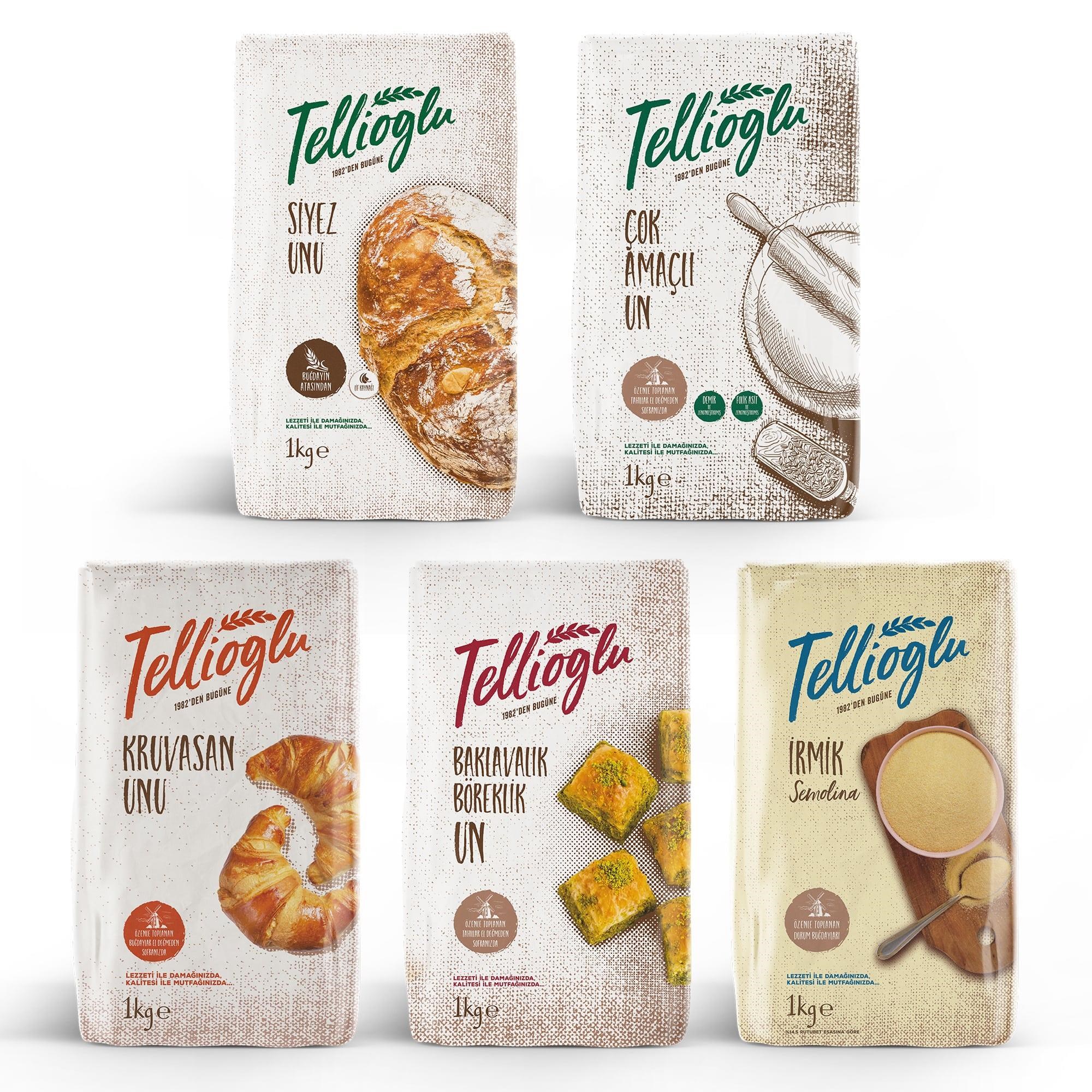 5'Li Un Seti (Çok Amaçlı-Baklavalık-İrmik-Kruvasan-Siyez 1-Kg)