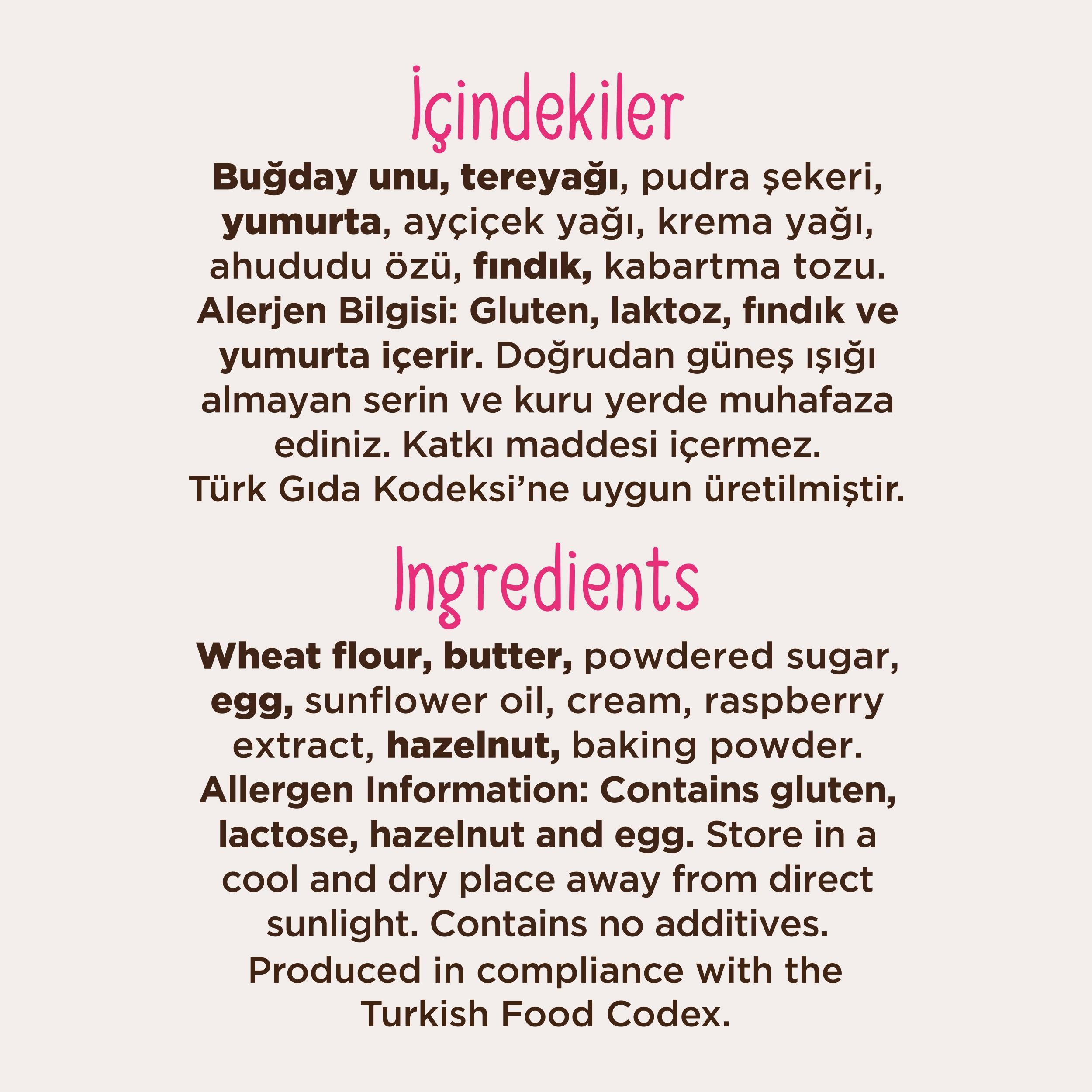 Ahududulu Kalp Kurabiye 250 G