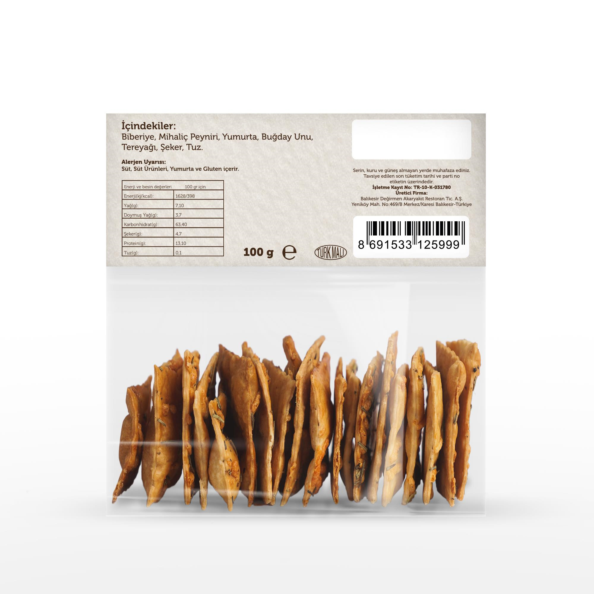 Biberiye Ve Mihaliç Peynirli Galeta 100 G