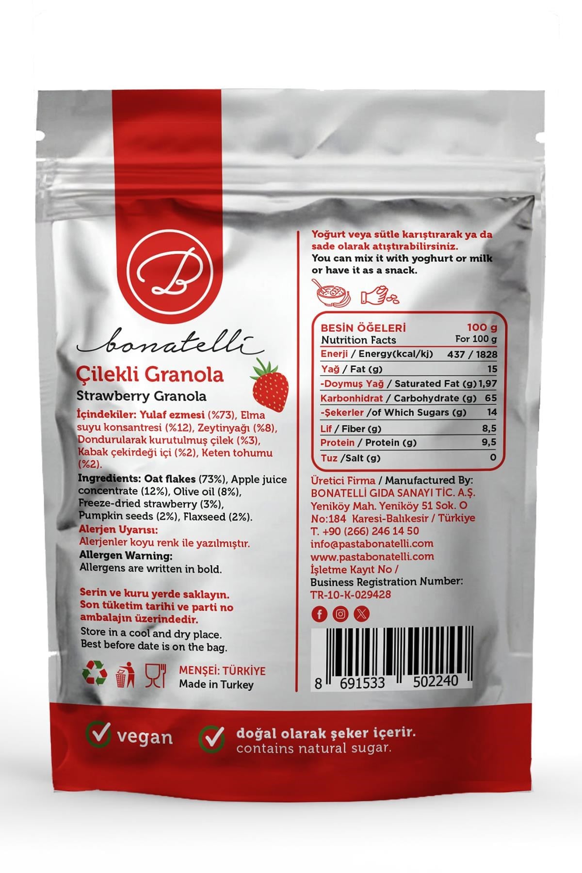 Çilekli Granola 300 G