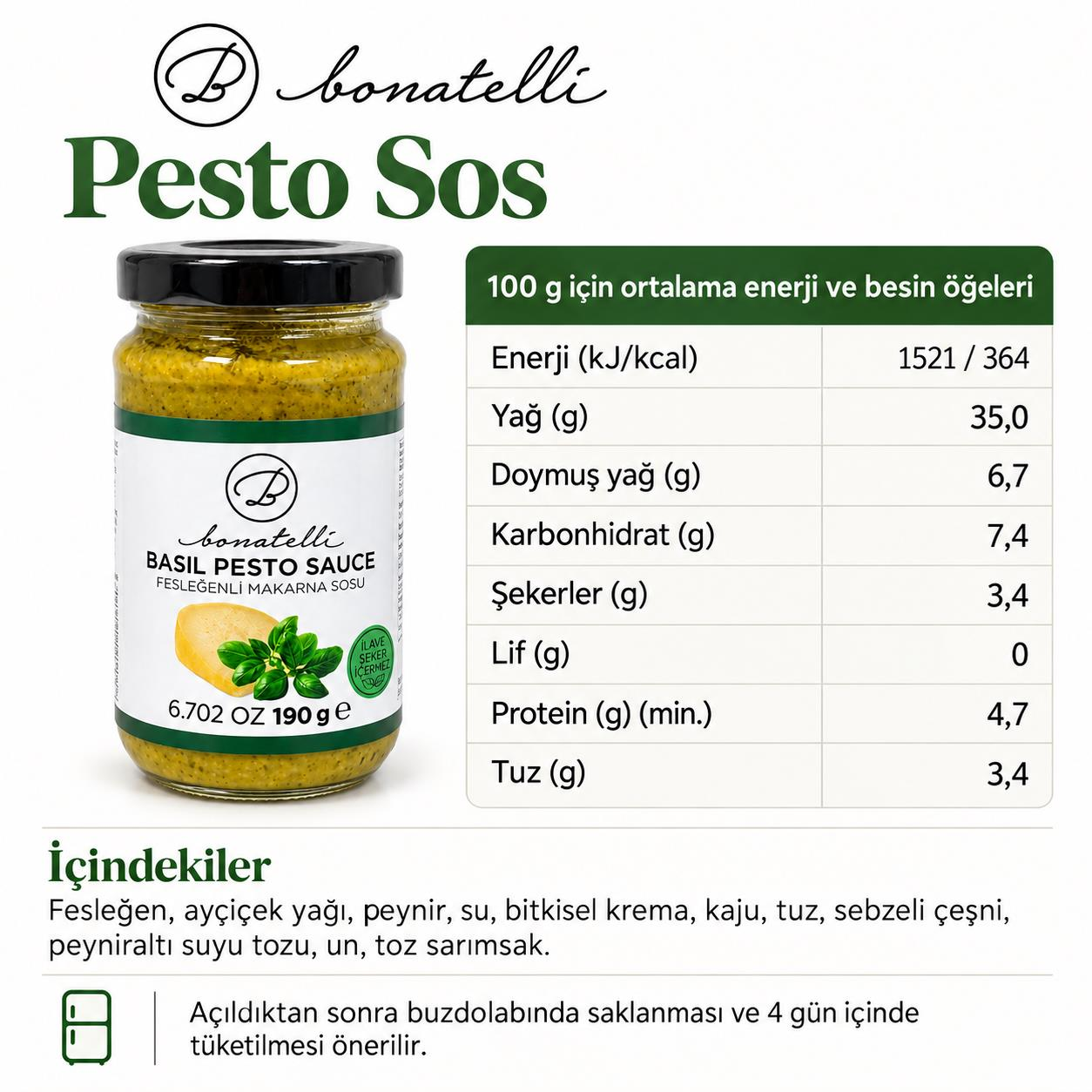 Fesleğenli Makarna Sosu 190 G