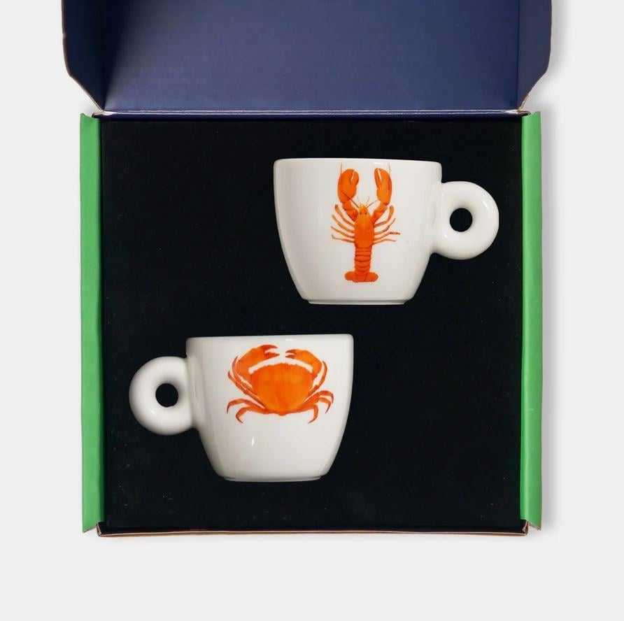 Hazeran Lobster & Crab İkili Porselen Espresso Fincanı