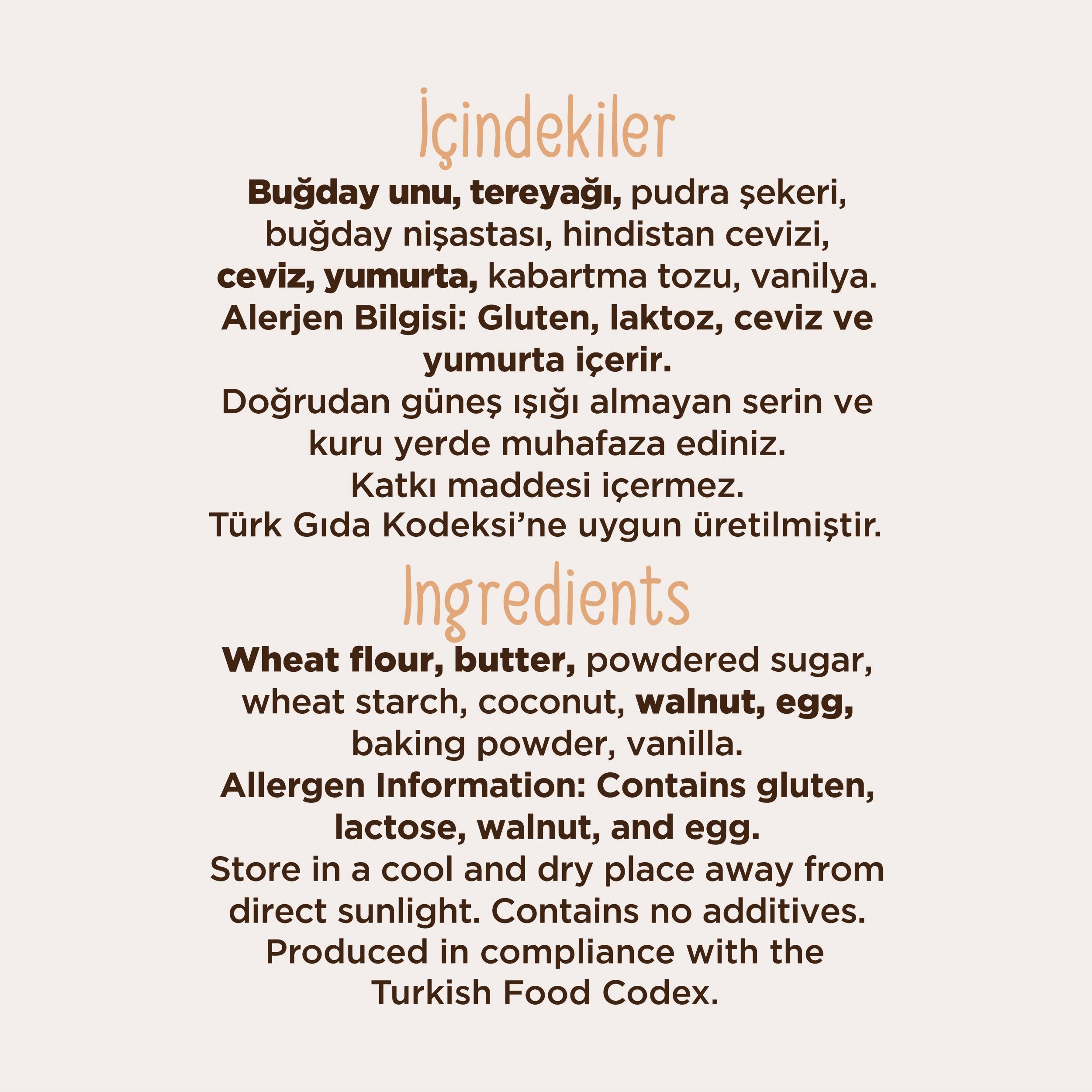 Hindistan Cevizli Kurabiye 250 G