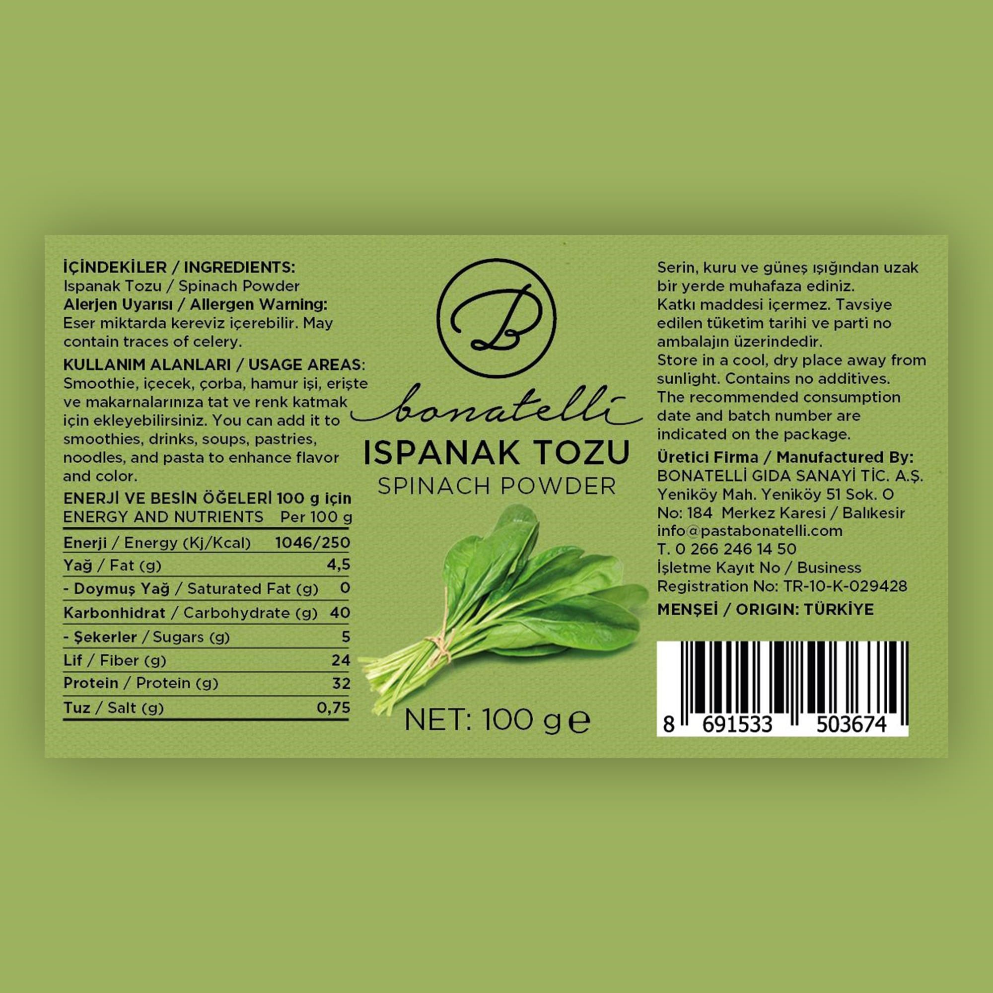 Ispanak Tozu 100 G