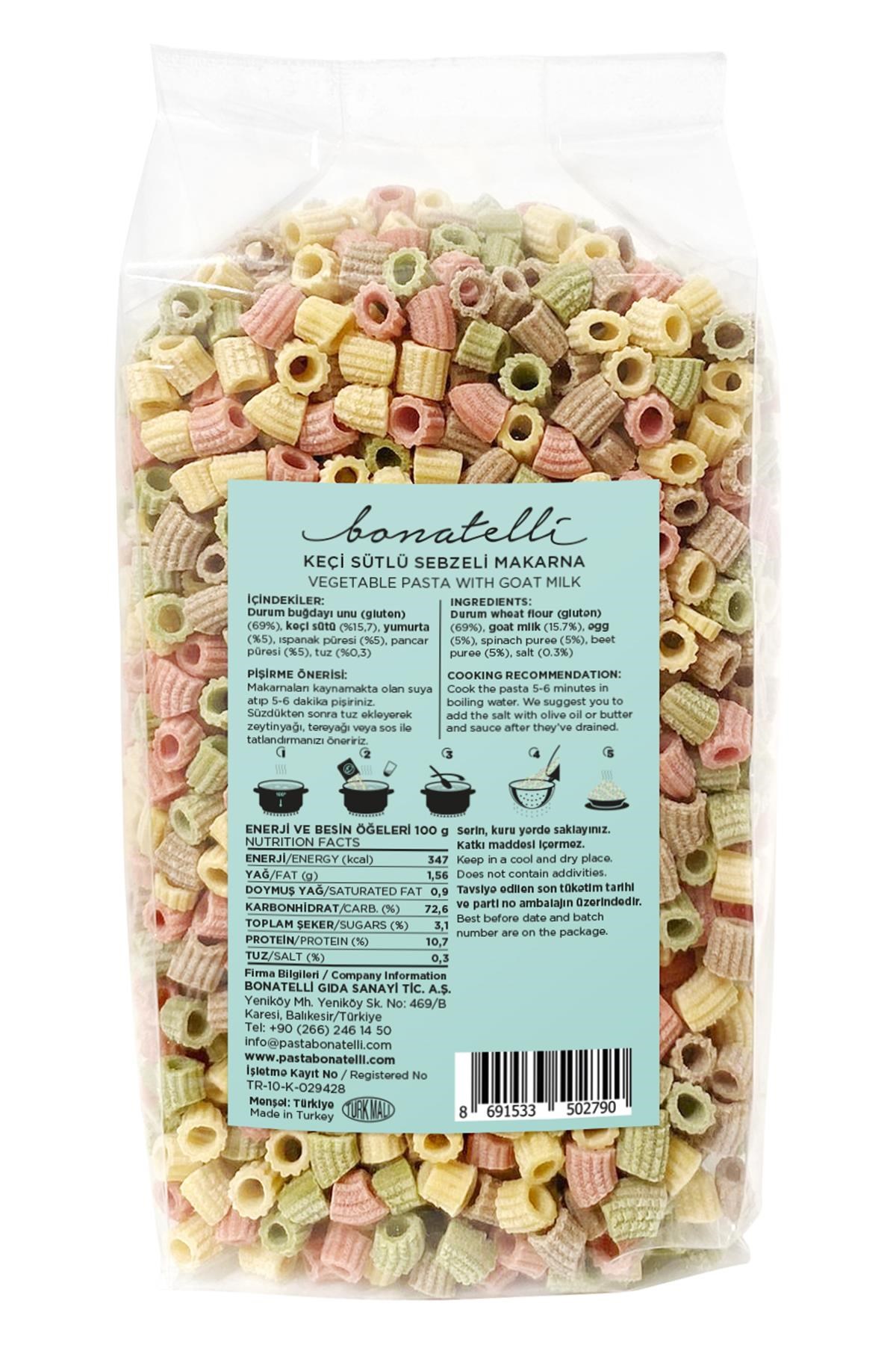 Keçi Sütlü Sebzeli Makarna 300 Gr