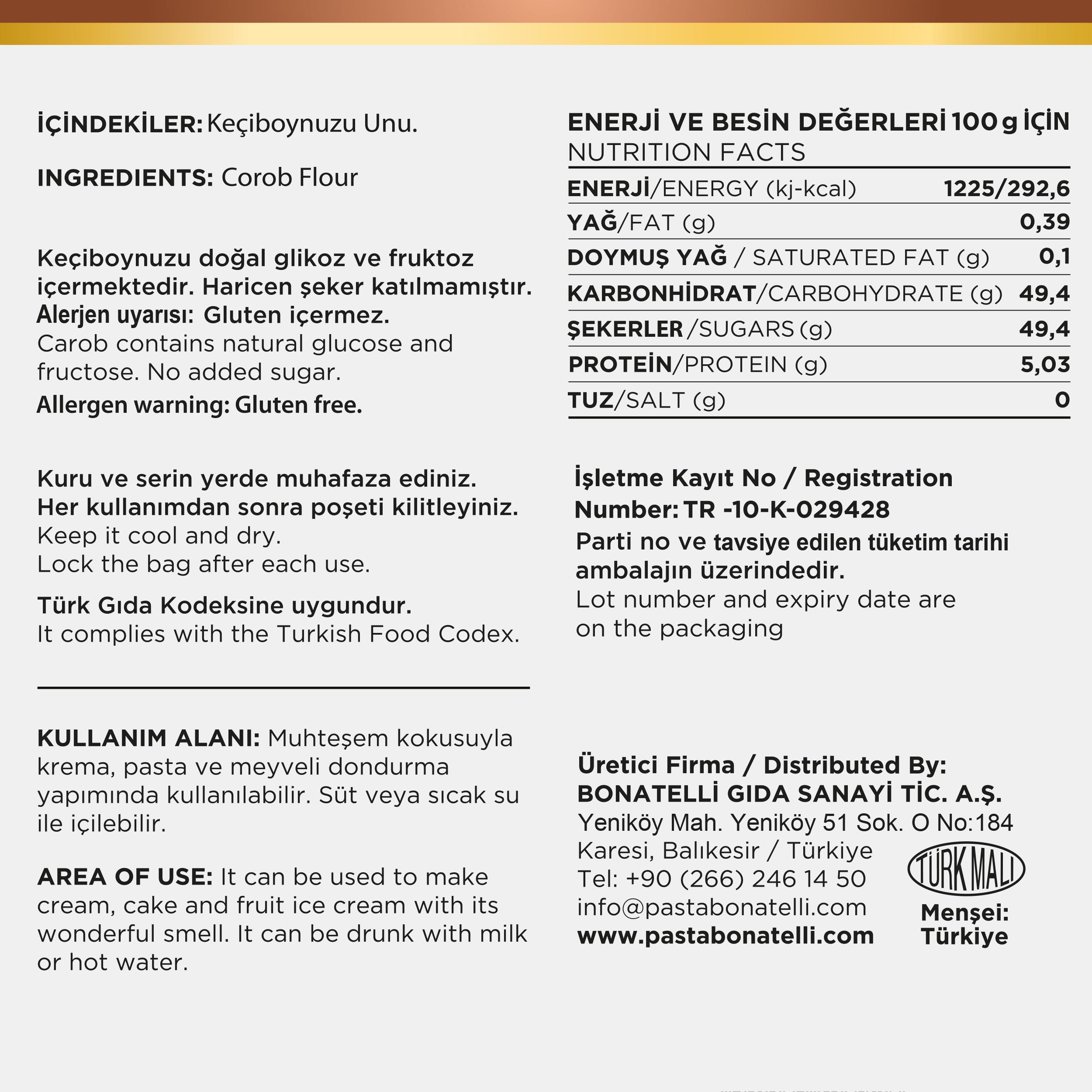 Keçiboynuzu Unu 500 G