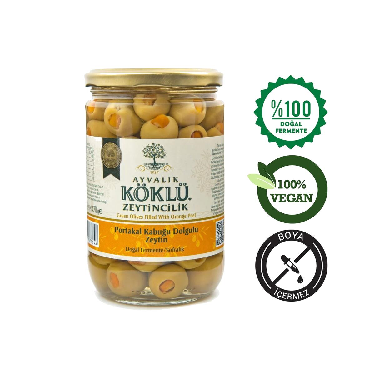 Köklü Zeytincilik Portakal Kabuğu Dolgulu Zeytin 660 cc