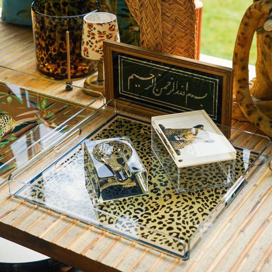 Leopard 40x40 Akrilik Tepsi