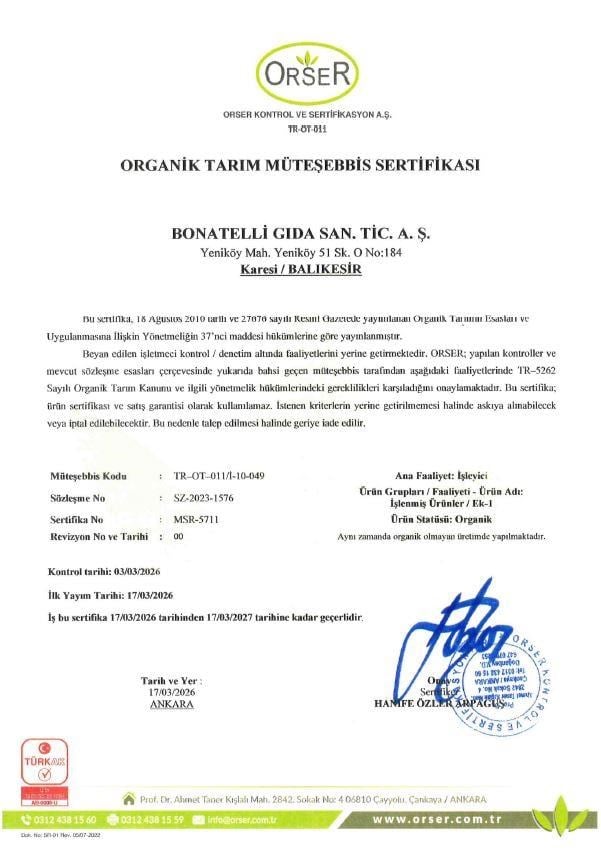 Organik İrmik 500 G
