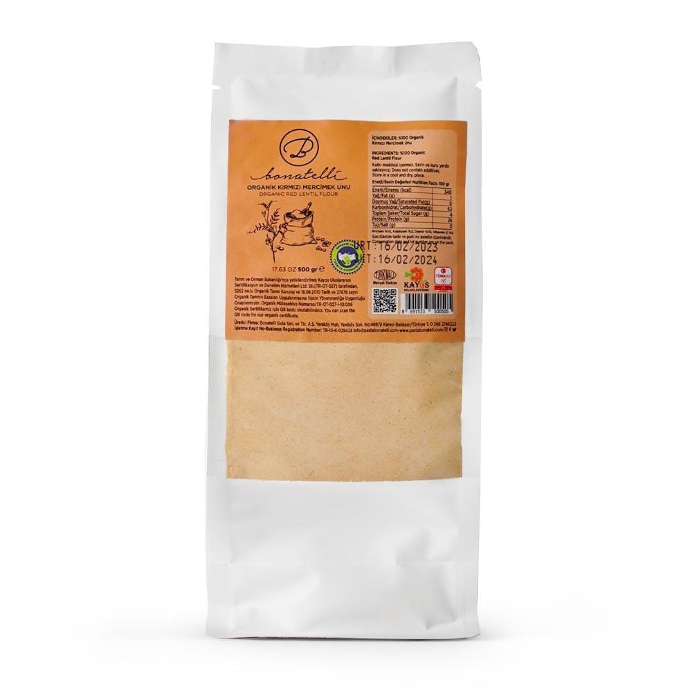 Organik Kırmızı Mercimek Unu 500 G