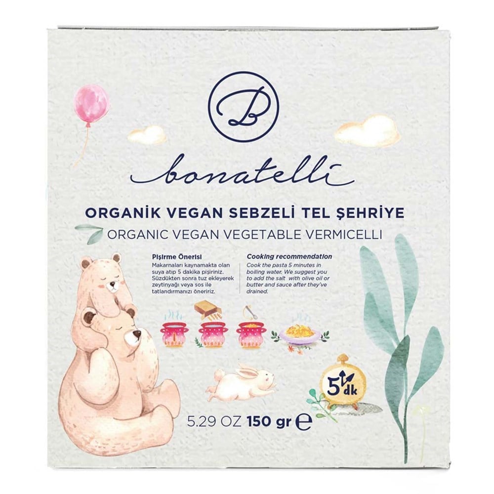 Organik Vegan Sebzeli Tel Şehriye 150 G