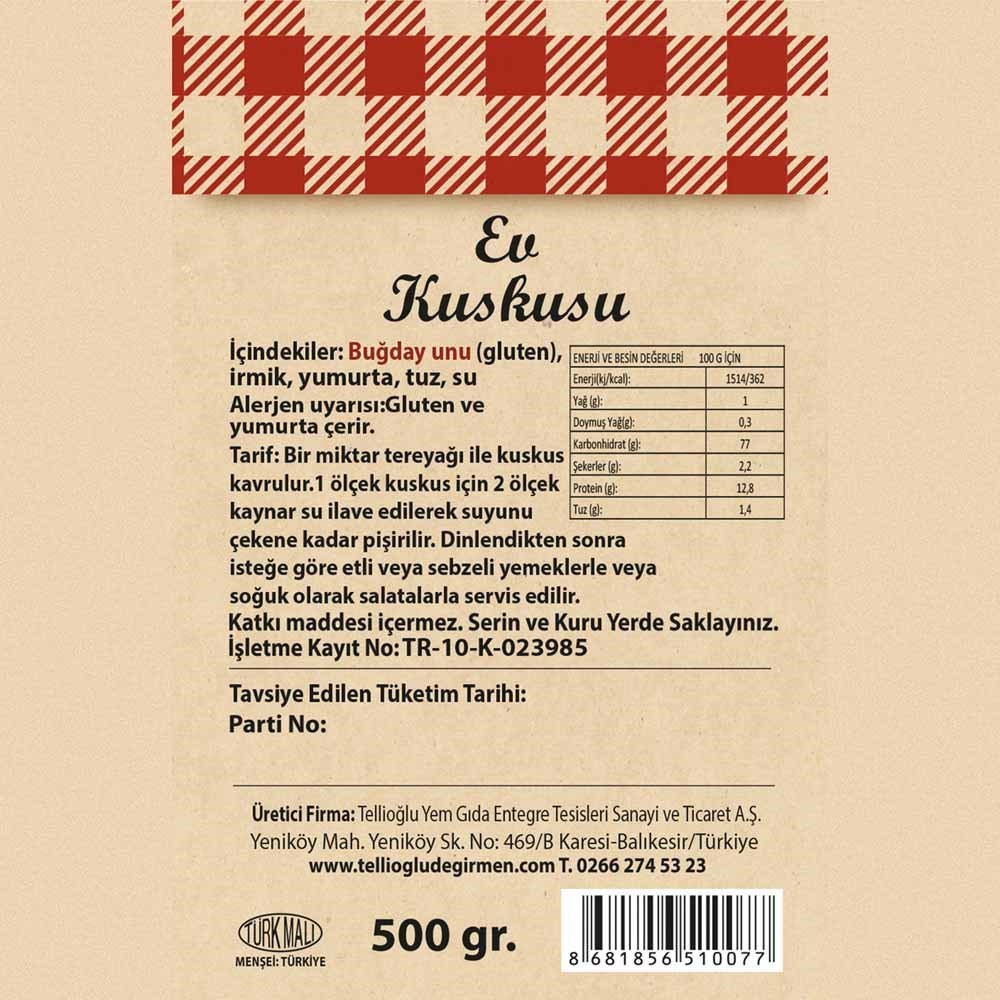 Özel Kuskus 500 Gr