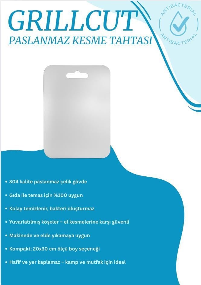 Paslanmaz Çelik Kesme Tahtası 20X30