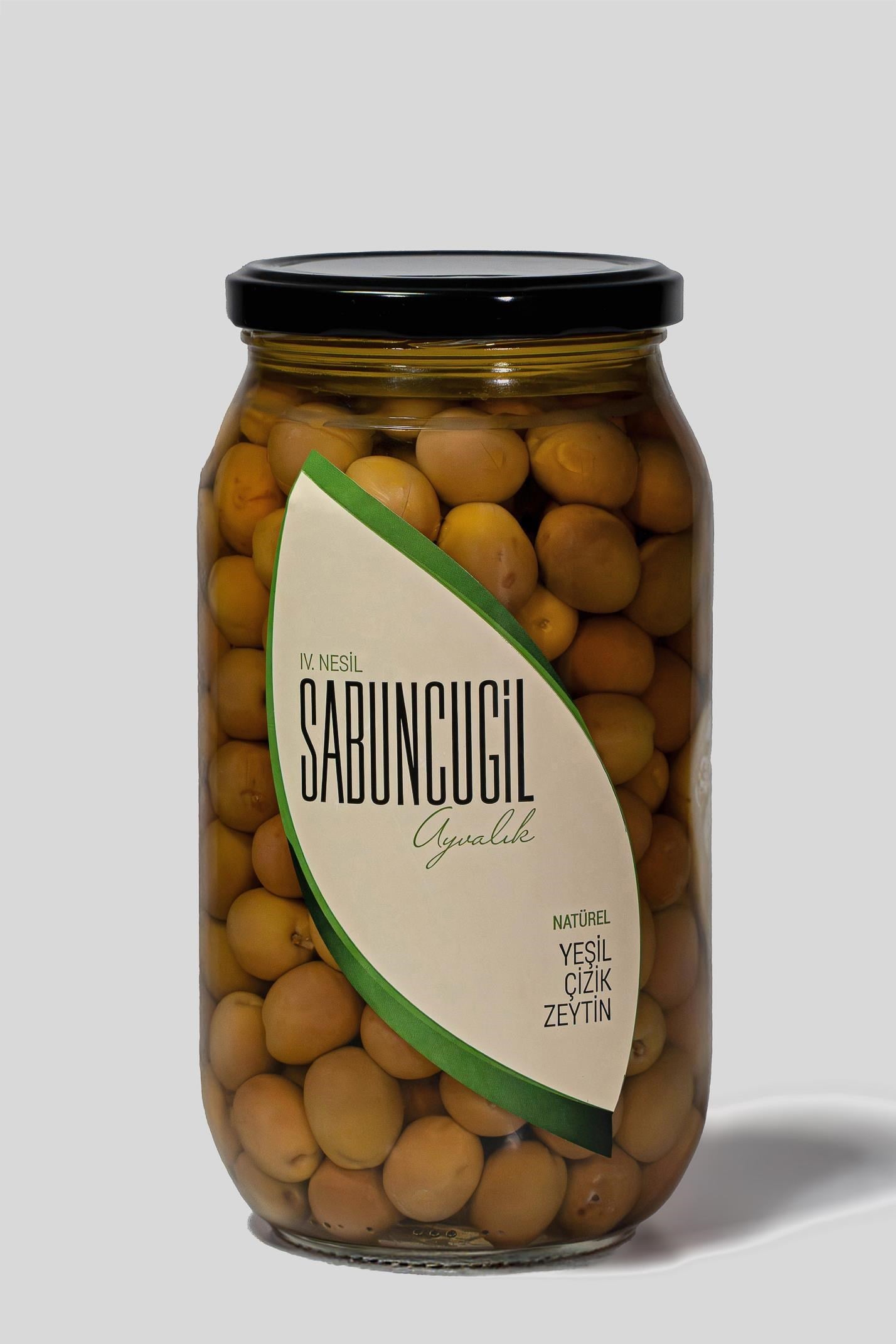 Sabuncugil Ayvalık Natürel Yeşil Çizik Zeytin 1.000 cc