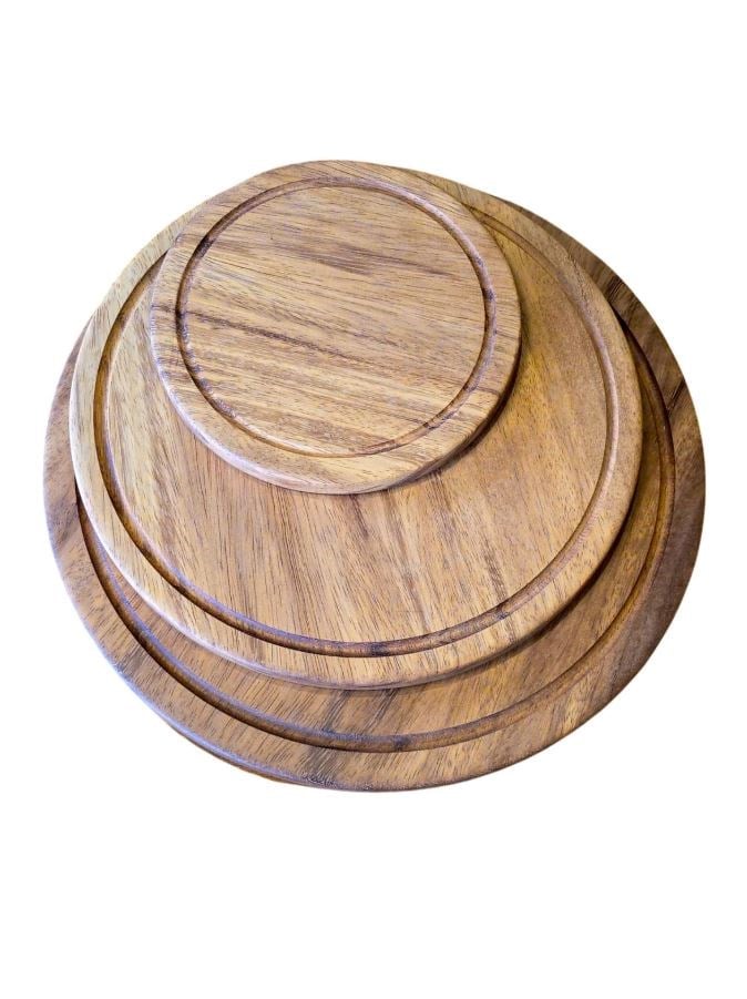 Tek parça masif iroko ağacı 35 cm yuvarlak oluklu Pizza Sunum kesme sunum tahtası