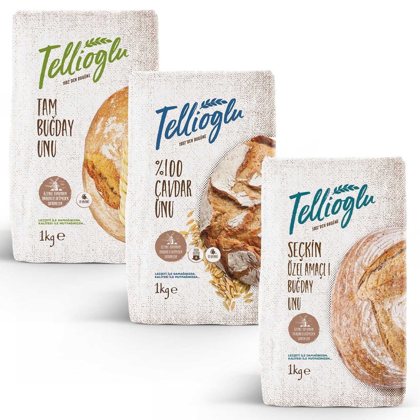 Tellioğlu 3'lü Un Seti 3x1 KG