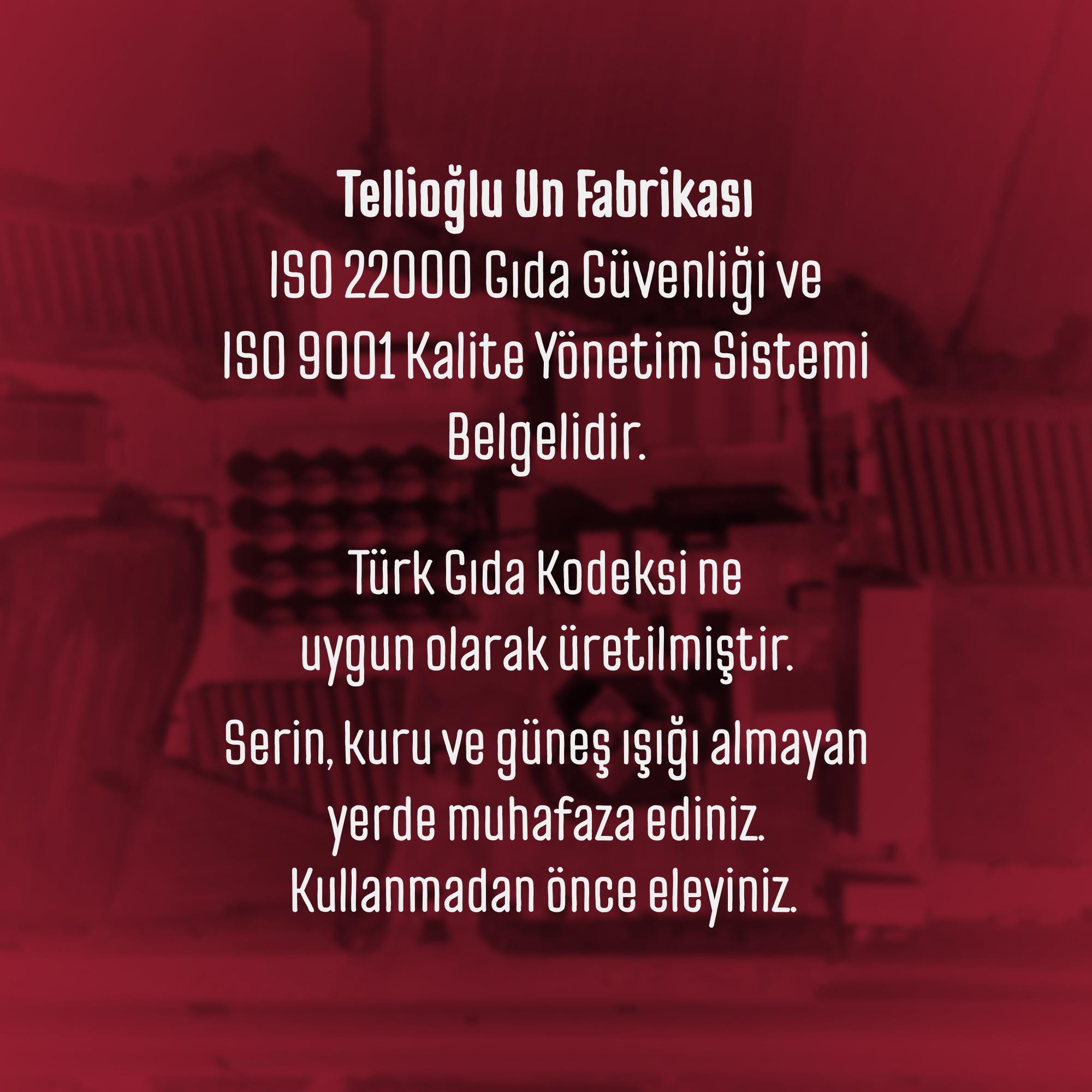 Tellioğlu Organik Özel Amaçlı Un 1 Kg