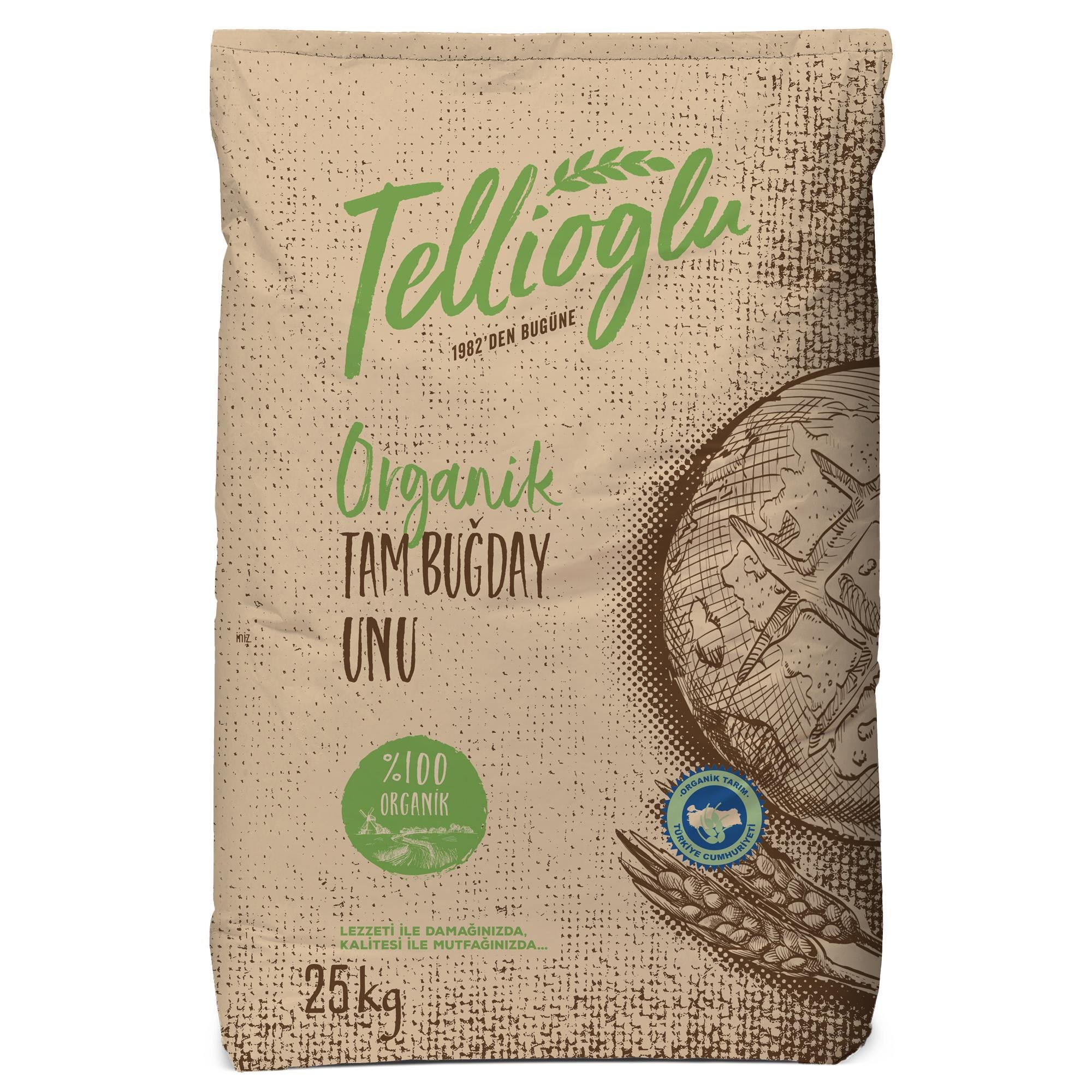 Tellioğlu Organik Tam Buğday Unu 25 Kg