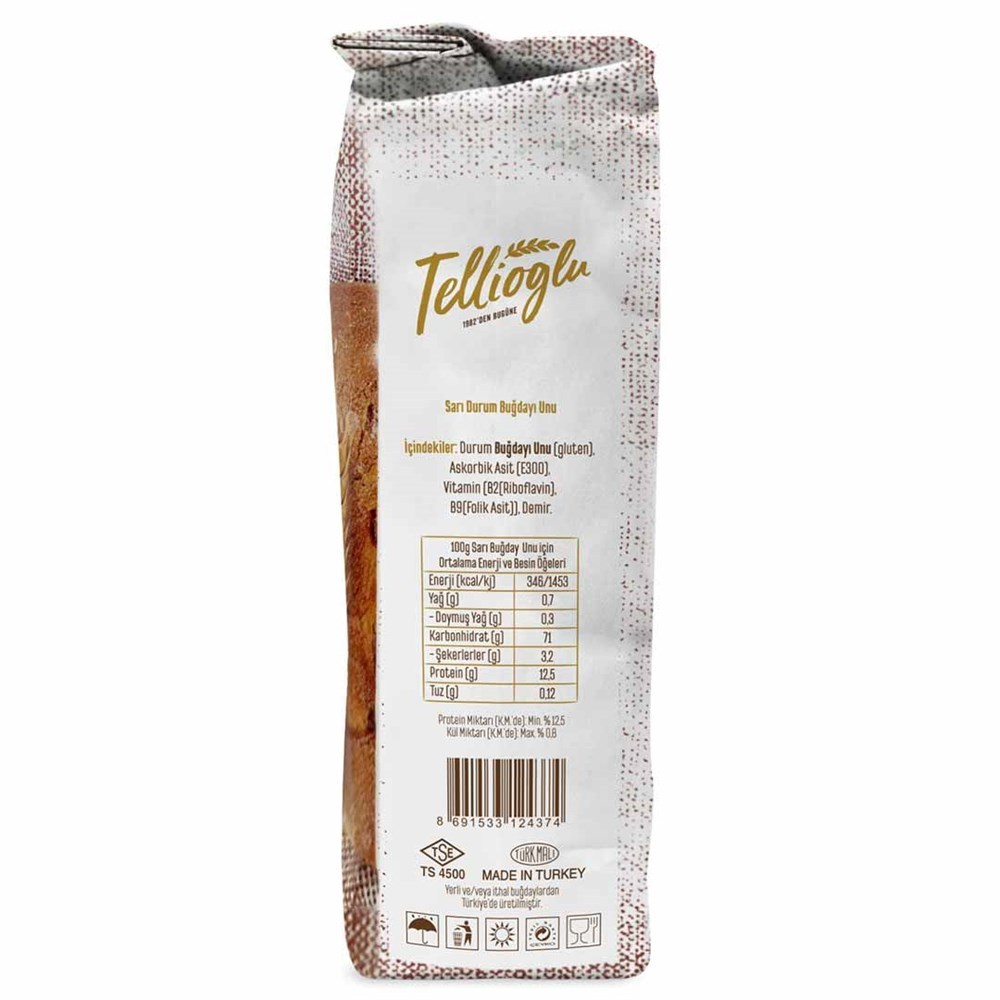 Tellioğlu Sarı Sert Buğday Unu 1 Kg
