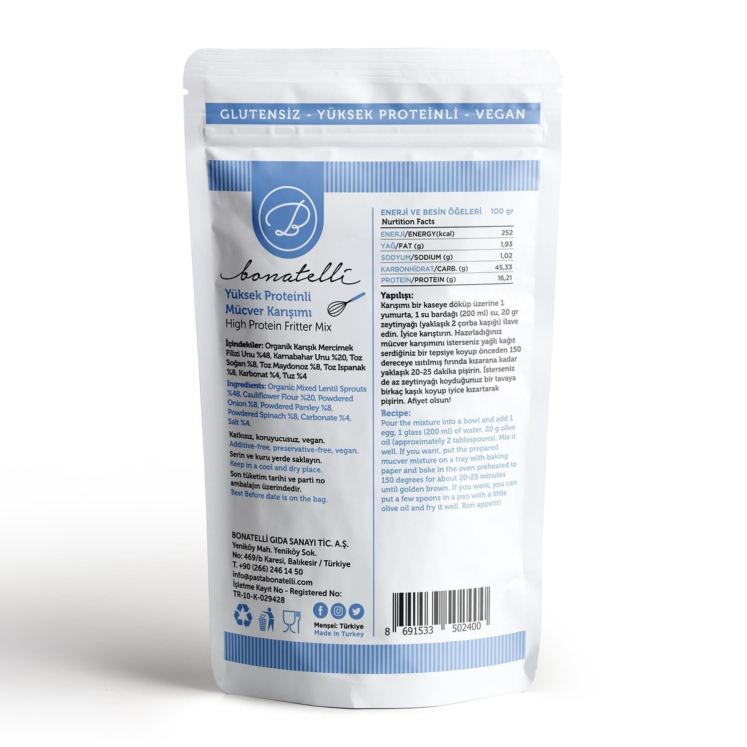 Yüksek Proteinli Mücver Karışımı 125 Gr 