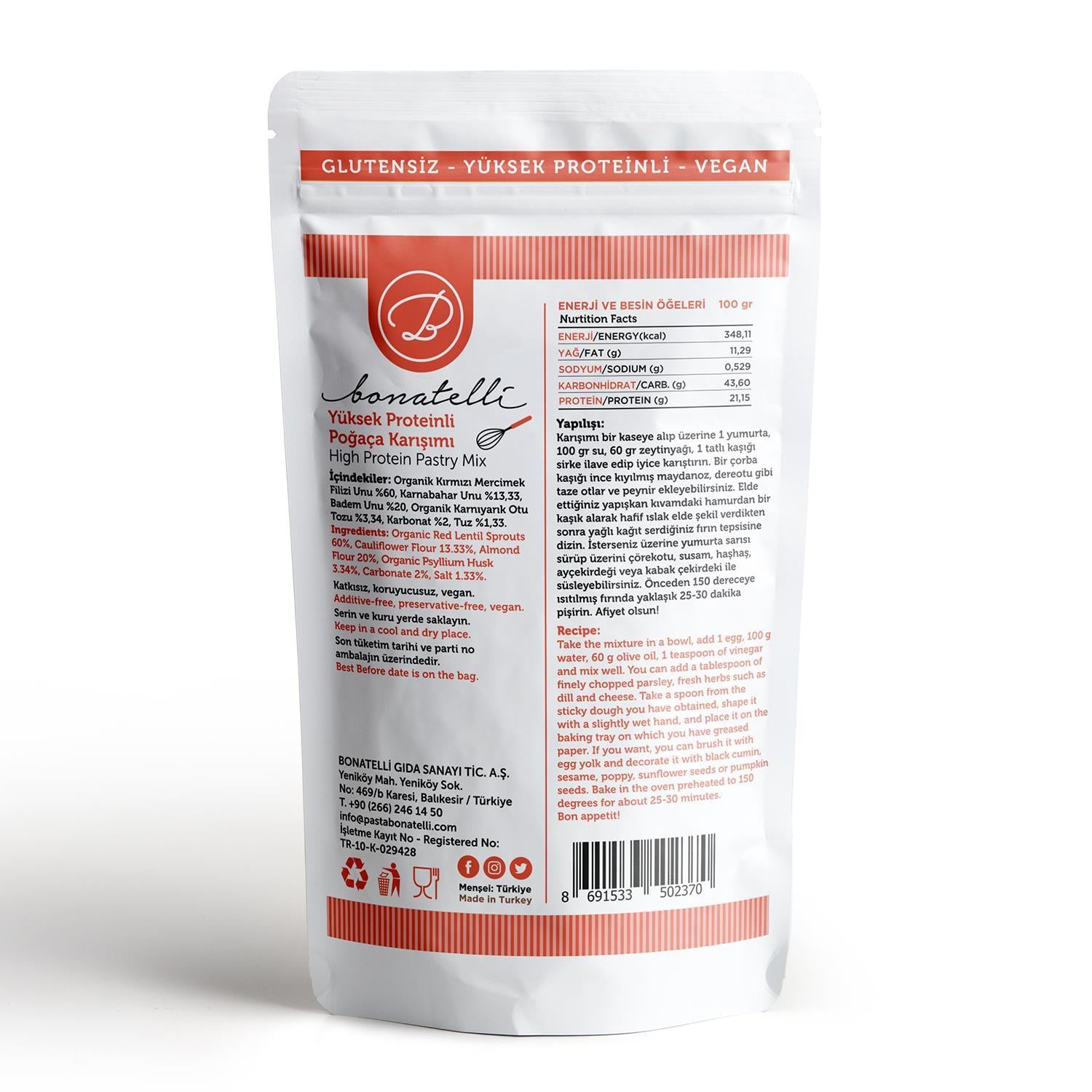 Yüksek Proteinli Poğaça Karışımı 200 Gr