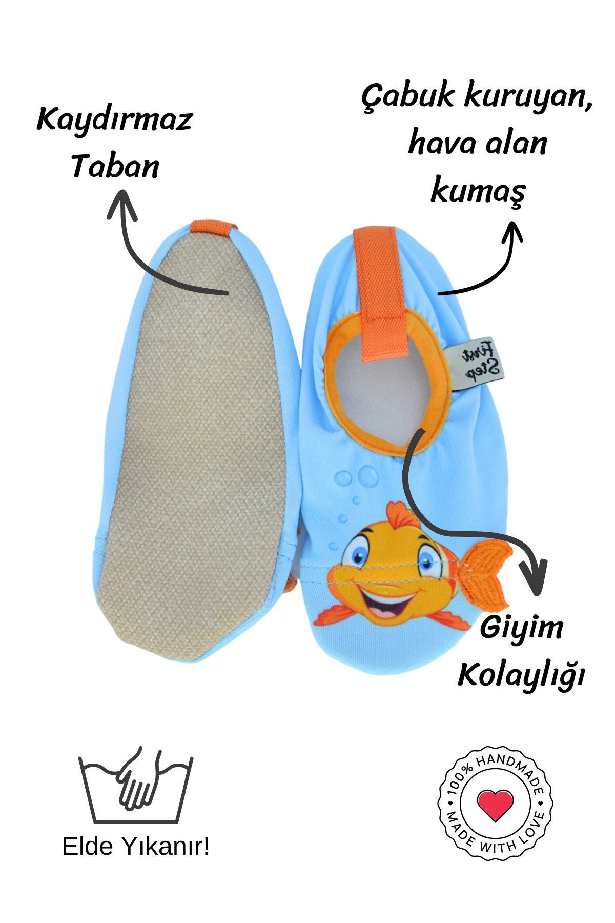 3 BOYUTLU TURUNCU BALIK HAVUZ PATİĞİ-Mavi/Blue-F-9010