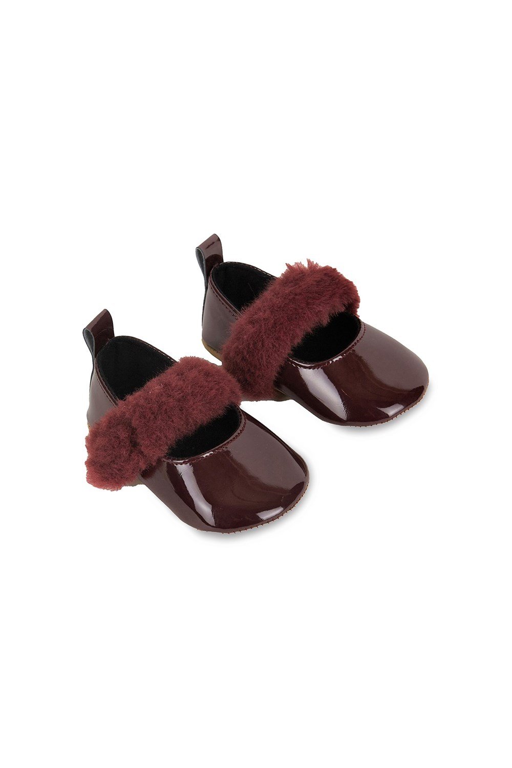 BEBEK PATİĞİ TÜYLÜ ATKILI BABET-Bordo/Burgundy-G-2355