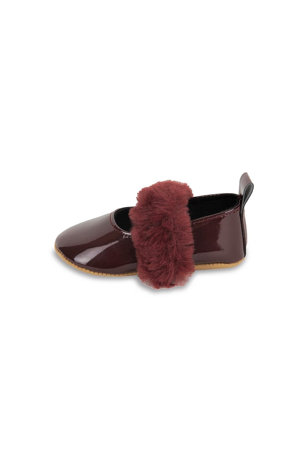 BEBEK PATİĞİ TÜYLÜ ATKILI BABET-Bordo/Burgundy-G-2355