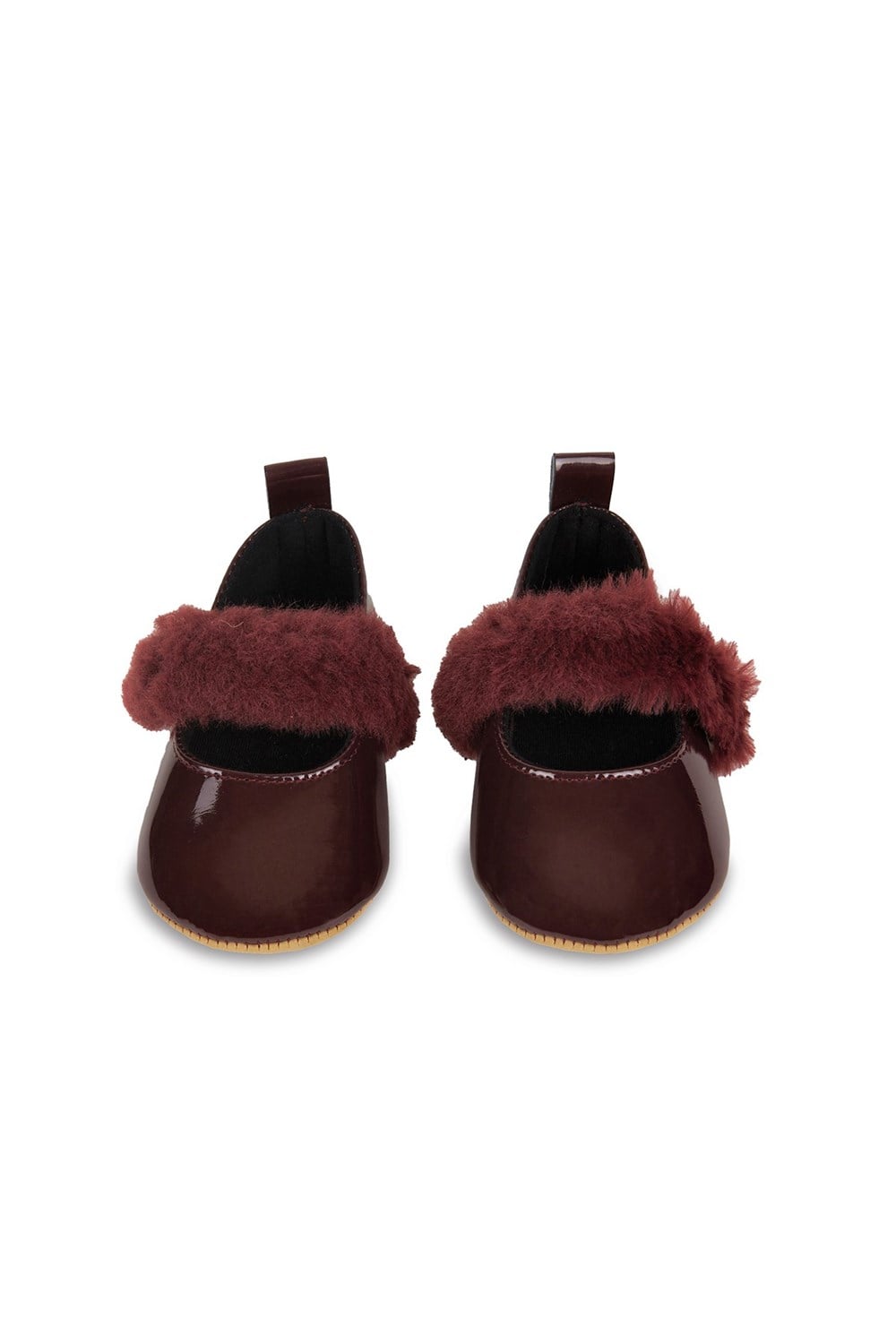 BEBEK PATİĞİ TÜYLÜ ATKILI BABET-Bordo/Burgundy-G-2355