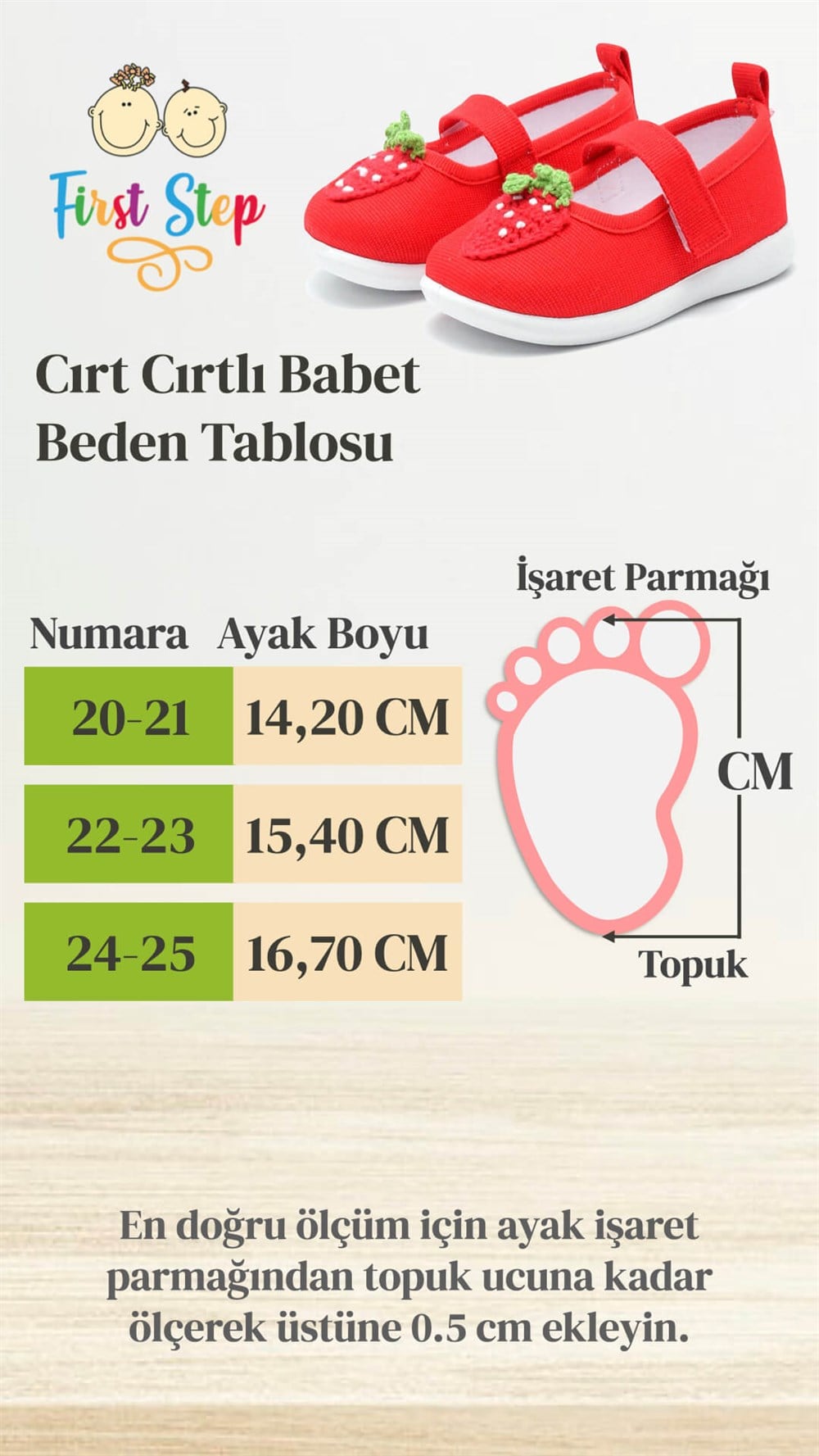 Çilek Keten Çocuk Ayakkabı-Kırmızı-F-490