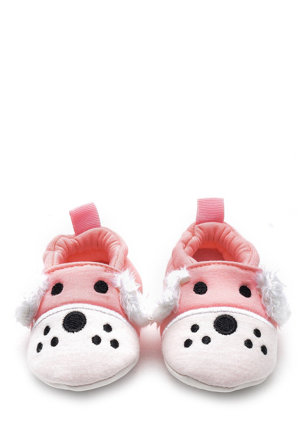 First Step 3 boyutlu köpek nakışlı patik pembe