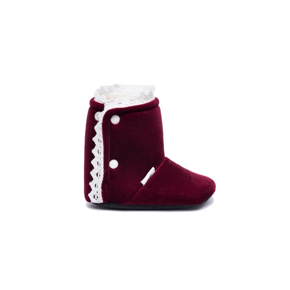 First Step Bordo Kadife Ev Botu