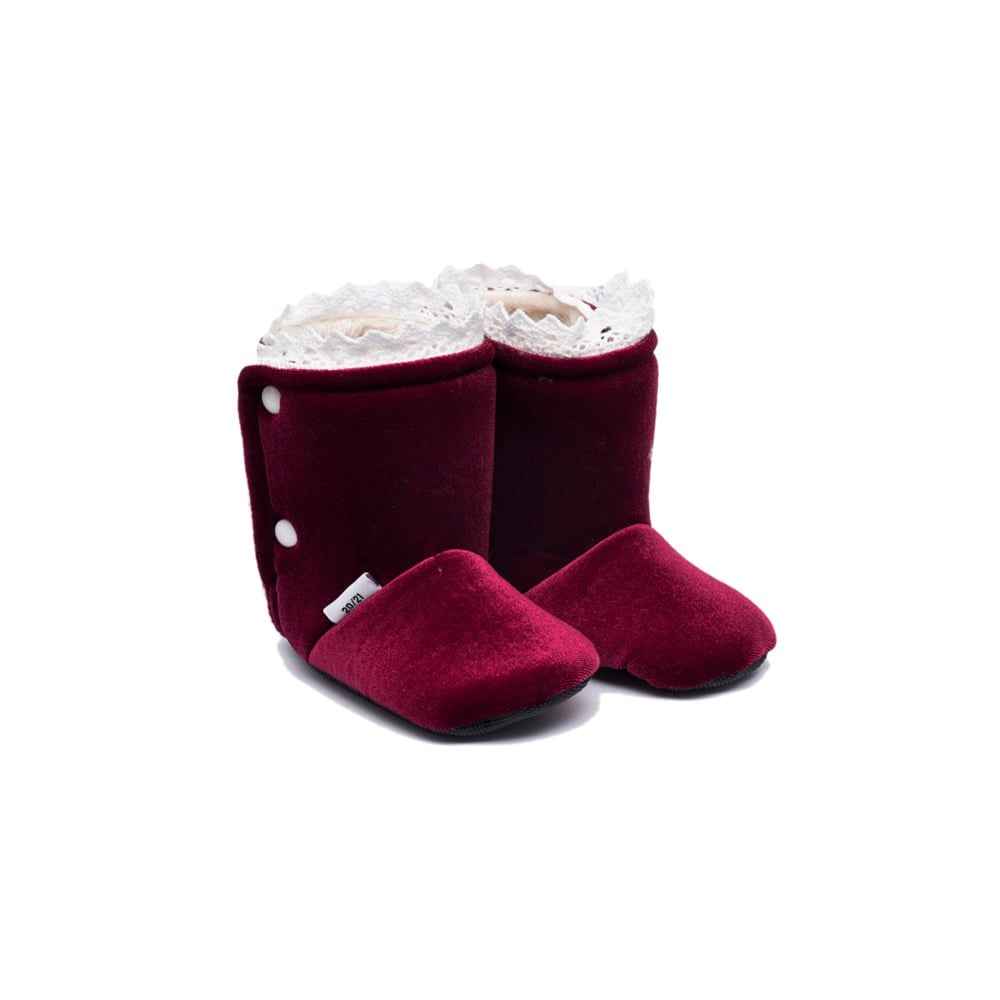 First Step Bordo Kadife Ev Botu