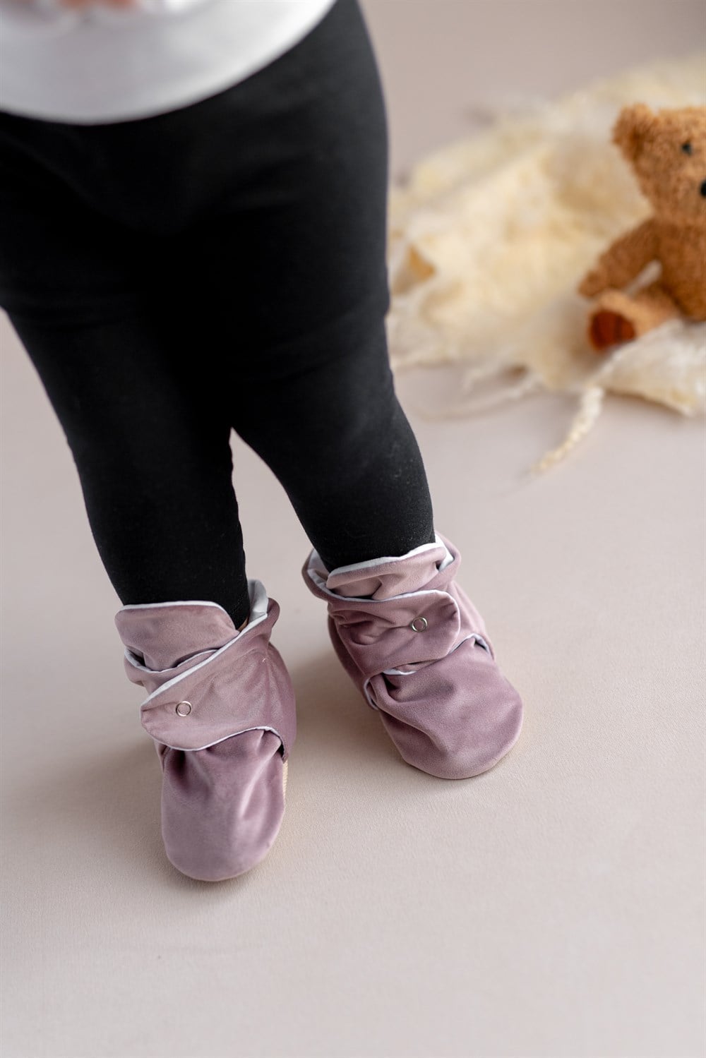 FİRST STEP ÇITÇITLI PATİK  KADİFE-Gülkurusu/Rose-F-870