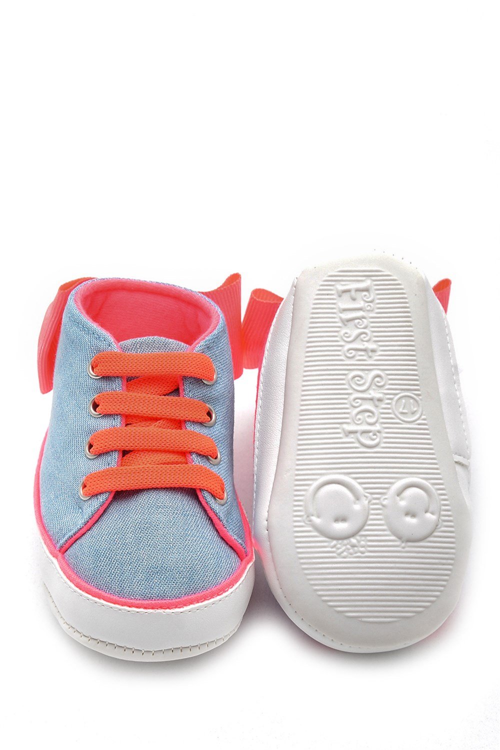 First Step fosforlu kurdele patik pembe
