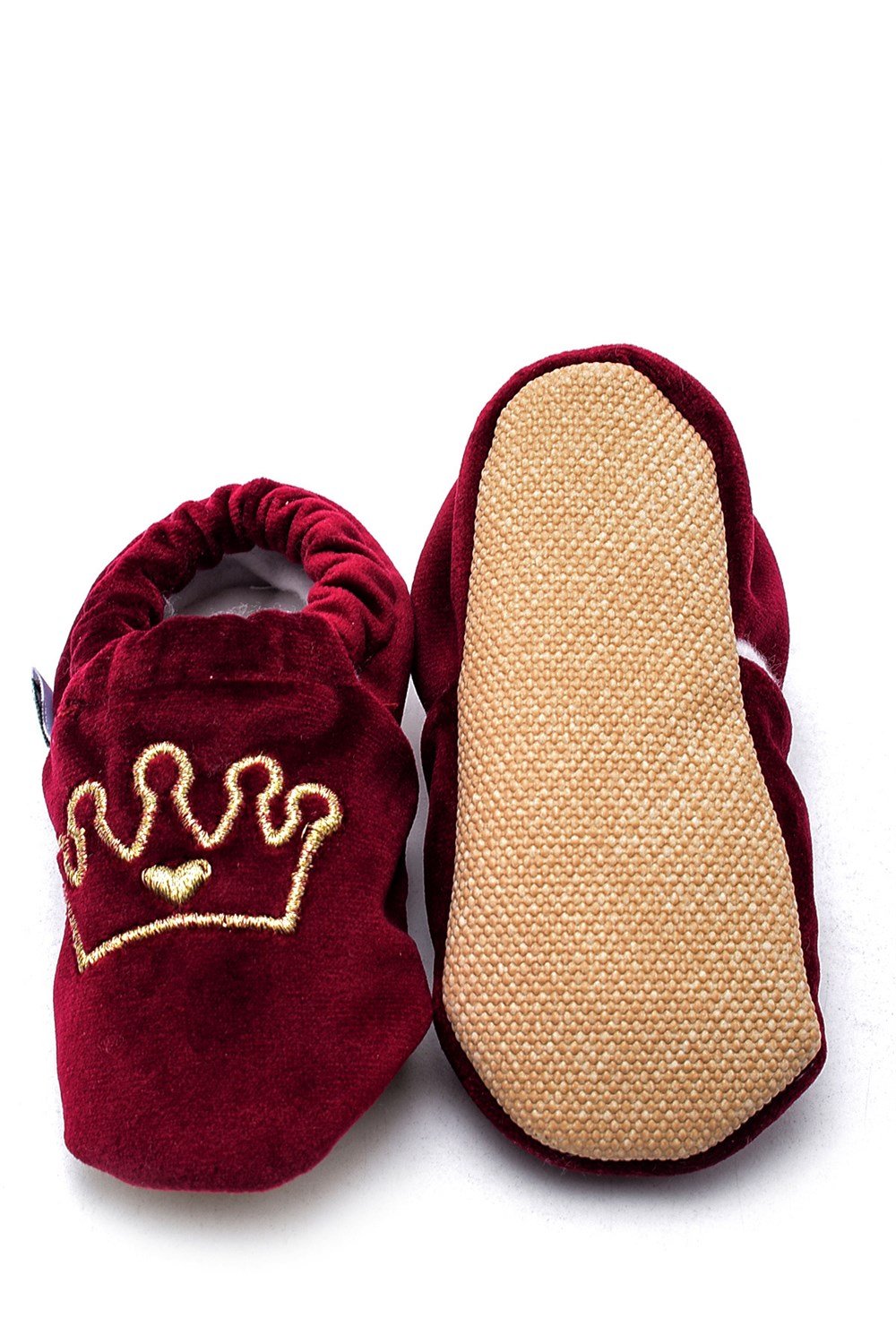 First Step Slipper Kırmızı Taç Nakışlı Patik