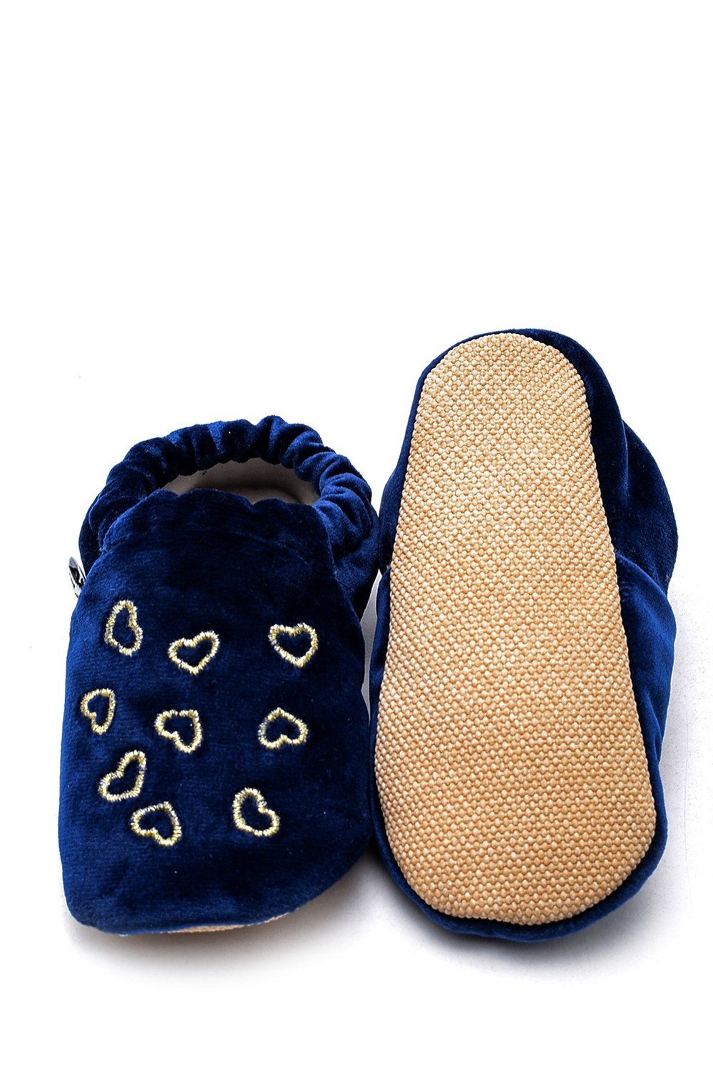 First Step Slipper Lacivert Kalp Nakışlı Patik