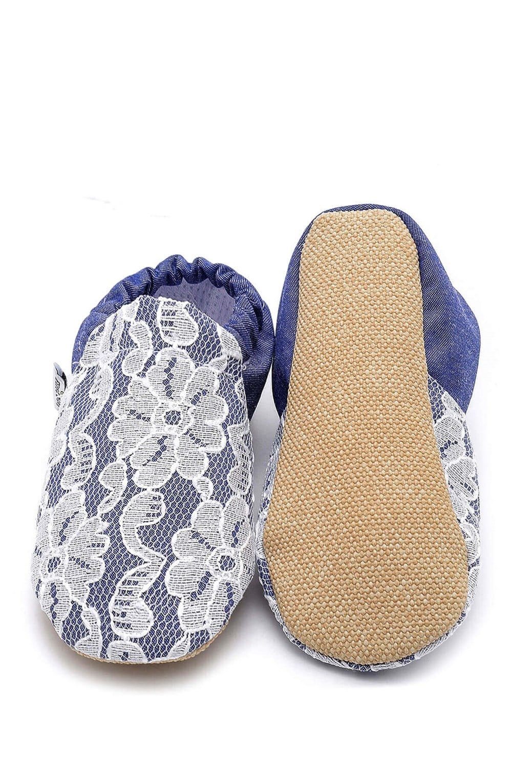 First Step Yazlık Slipper Denim Dantel