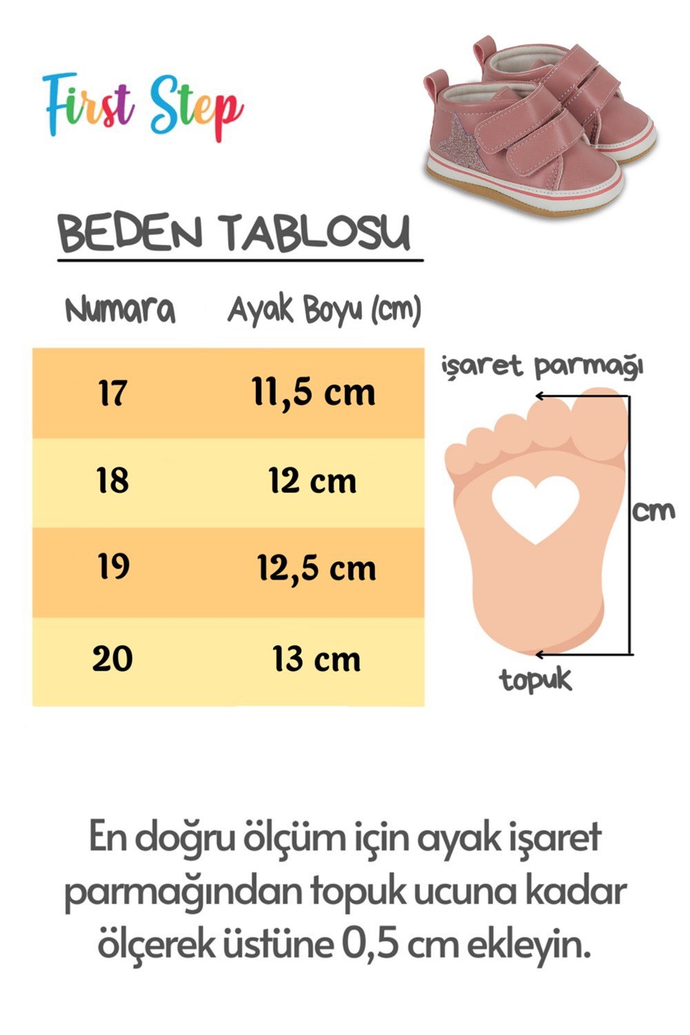 Pembe Simli Yıldızlı Kız Bebek Cırt Cırtlı Patik Ayakkabı-G-2356