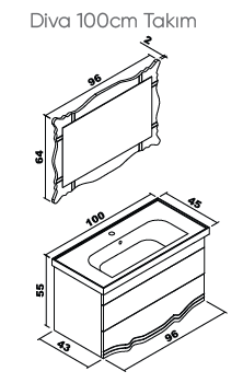 DİVA 100 BANYO DOLABI