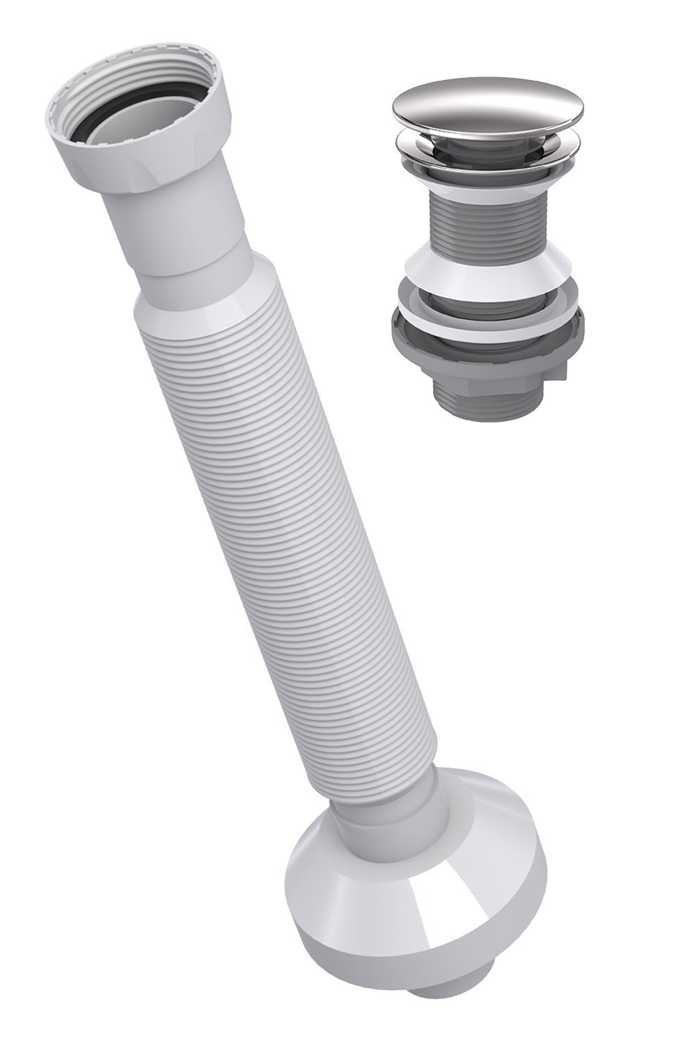 POP UP KÖRÜKLÜ LAVABO SİFONU KROM