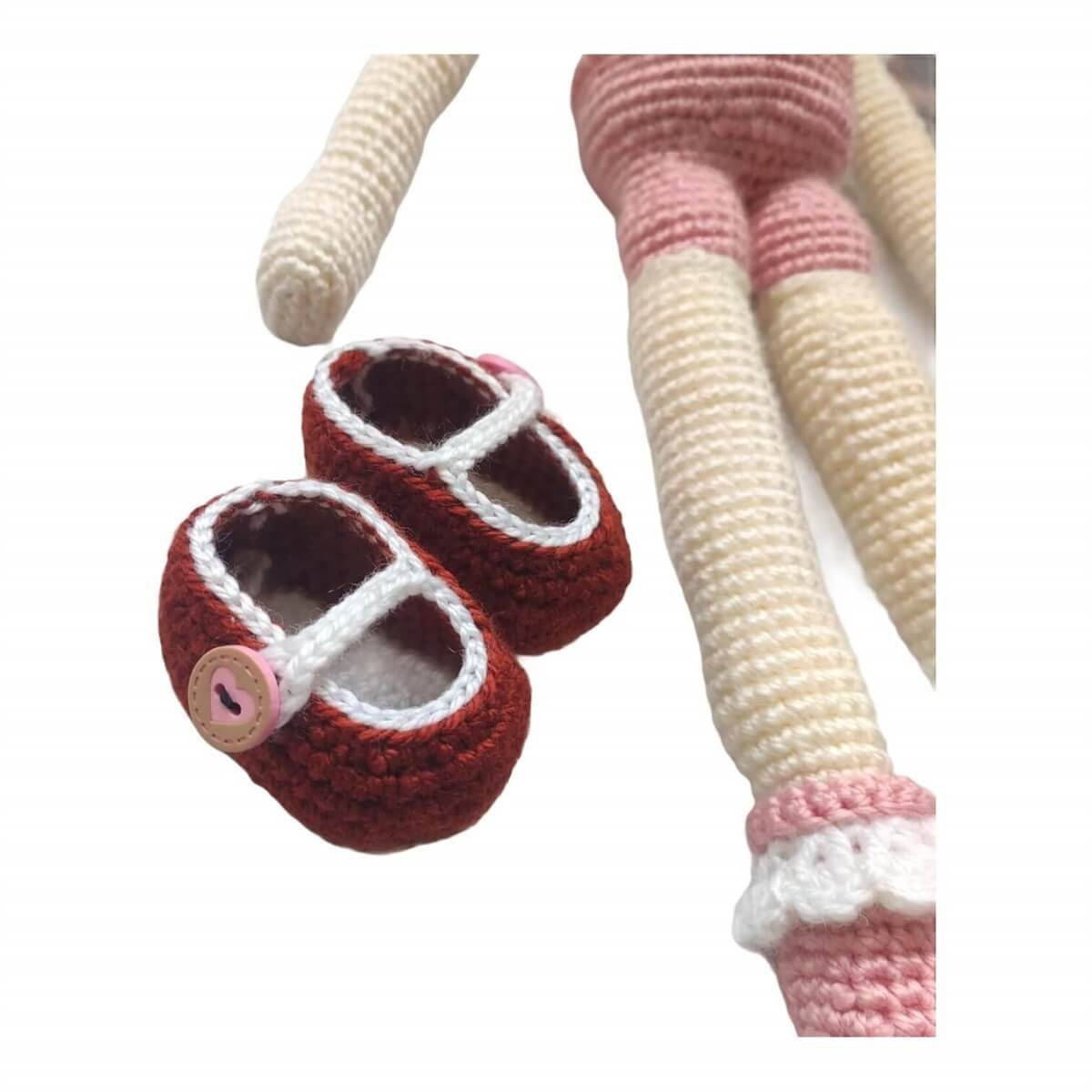 Amigurumi Özel Tasarım Organik El Örgüsü Kız Bebek Oyuncak 49cm-Ev Gereçleri-QuzucukKids.com