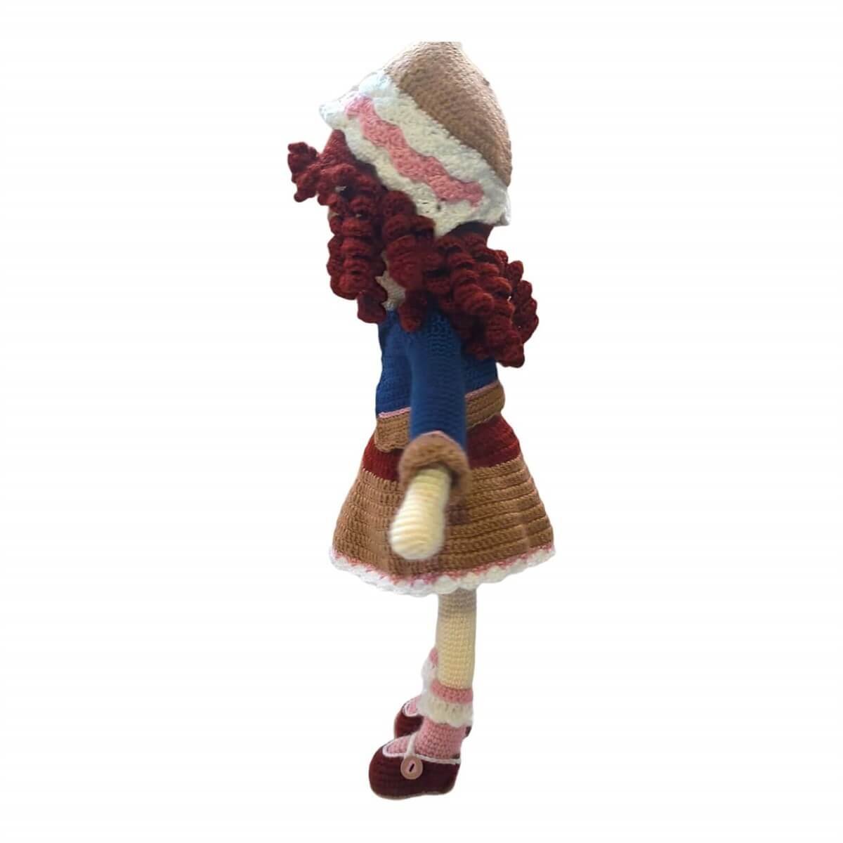 Amigurumi Özel Tasarım Organik El Örgüsü Kız Bebek Oyuncak 49cm-Ev Gereçleri-QuzucukKids.com