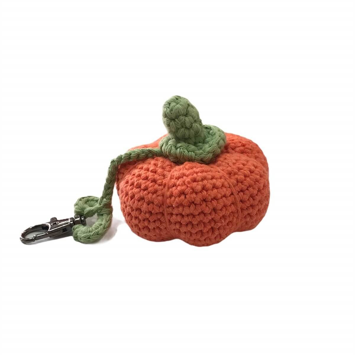Amigurumi Özel Tasarım Organik El Örgüsü Balkabağı Anahtarlık Ø8cm-Ev Gereçleri-QuzucukKids.com