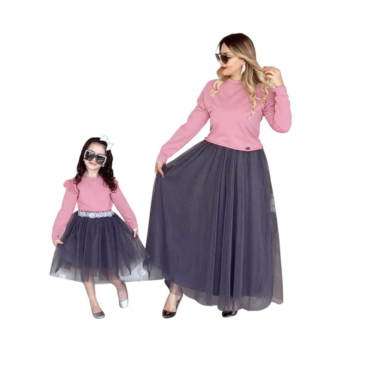 Anne & Çocuk Etekli Kombin-Kid Girl Cloth Sets-QuzucukKids.com