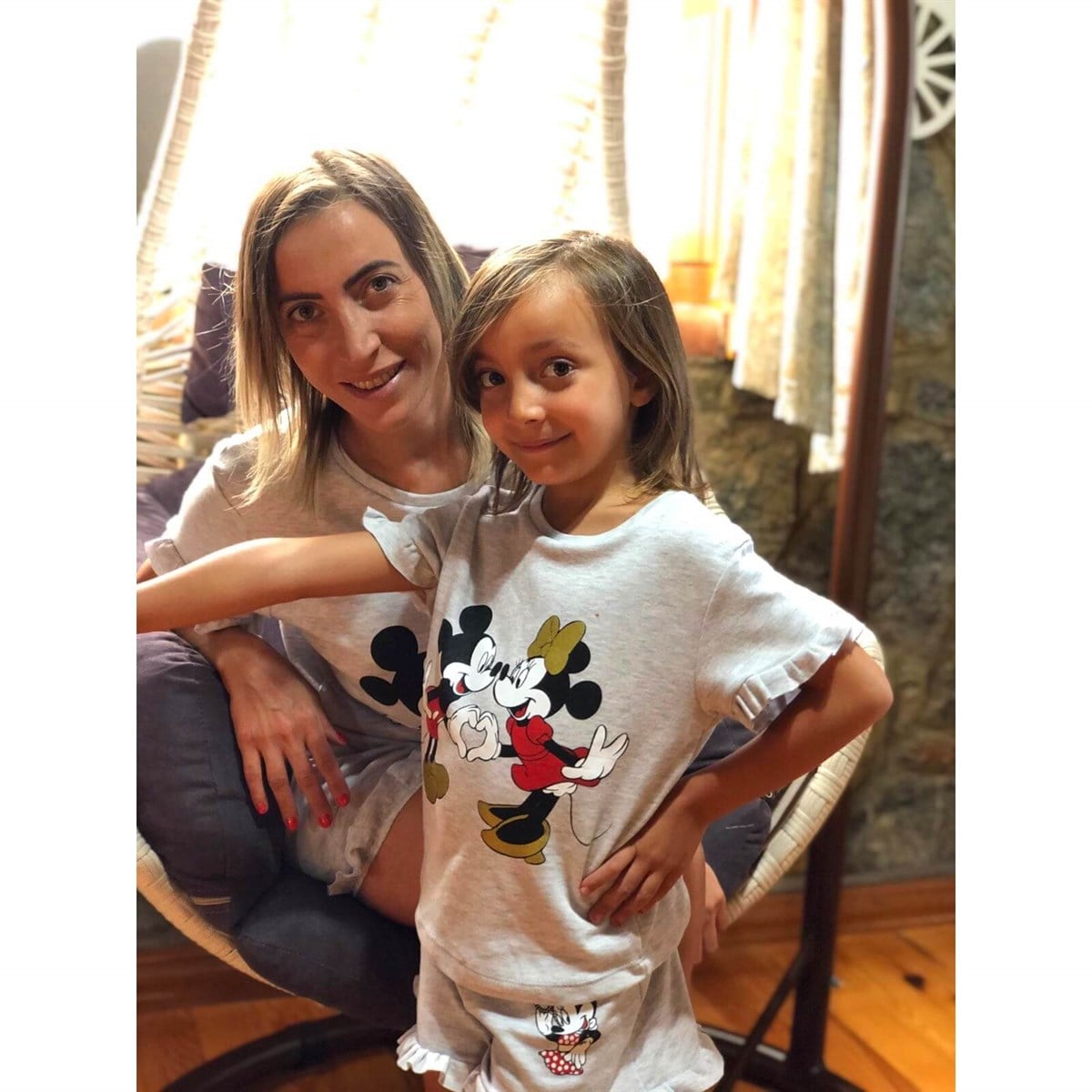 Anne & Çocuk Figürlü Pijama Seti-Kız Çocuk Alt Üst Takım-QuzucukKids.com